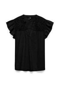 Vero Moda Bluzka Line 10347292 Czarny Regular Fit. Kolor: czarny. Materiał: bawełna #5