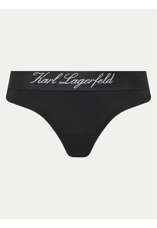 Karl Lagerfeld - KARL LAGERFELD Stringi 240W2128 Czarny. Kolor: czarny. Materiał: bawełna