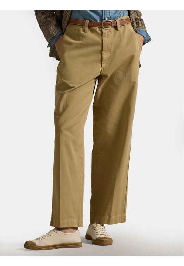 Polo Ralph Lauren Spodnie materiałowe 211967729002 Beżowy Straight Fit. Kolor: beżowy. Materiał: bawełna