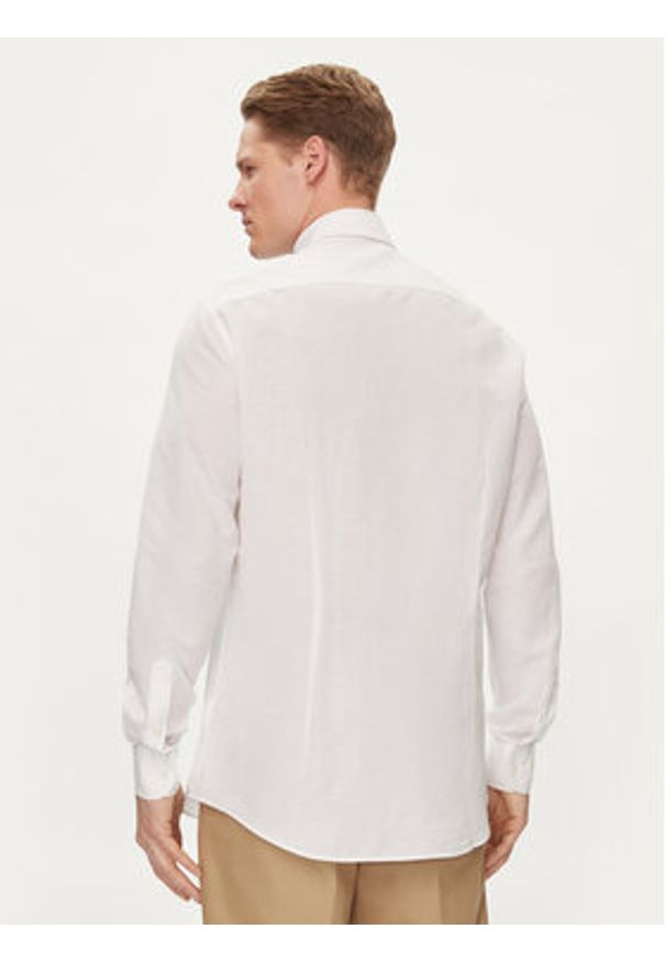 TOMMY HILFIGER - Tommy Hilfiger Koszula MW0MW34632 Biały Slim Fit. Kolor: biały. Materiał: len, bawełna