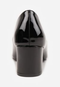 Renee - Czarne Czółenka Vices Lakierowane na Słupku z Wkładką ze Skóry Naturalnej Tinaselle. Okazja: na spotkanie biznesowe. Kolor: czarny. Materiał: skóra, lakier. Obcas: na słupku. Styl: biznesowy #4