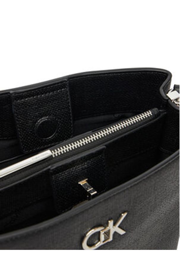 Calvin Klein Torebka Ck Bucket Bag_Tex K60K613179 Czarny. Kolor: czarny. Materiał: skórzane
