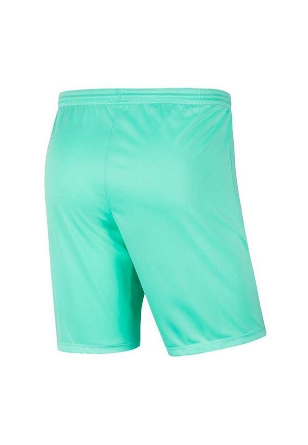 Nike - Dziecięce/niemowlęce Spodenki Z Dzianiny Dry Park III. Kolor: zielony. Materiał: dzianina. Styl: sportowy. Sport: turystyka piesza