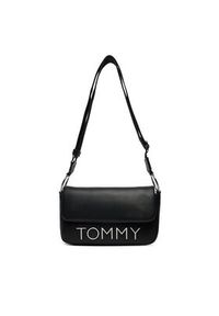 Tommy Jeans Torebka Tjw Bold Elongated Flap Cross. AW0AW16258 Czarny. Kolor: czarny. Materiał: skórzane