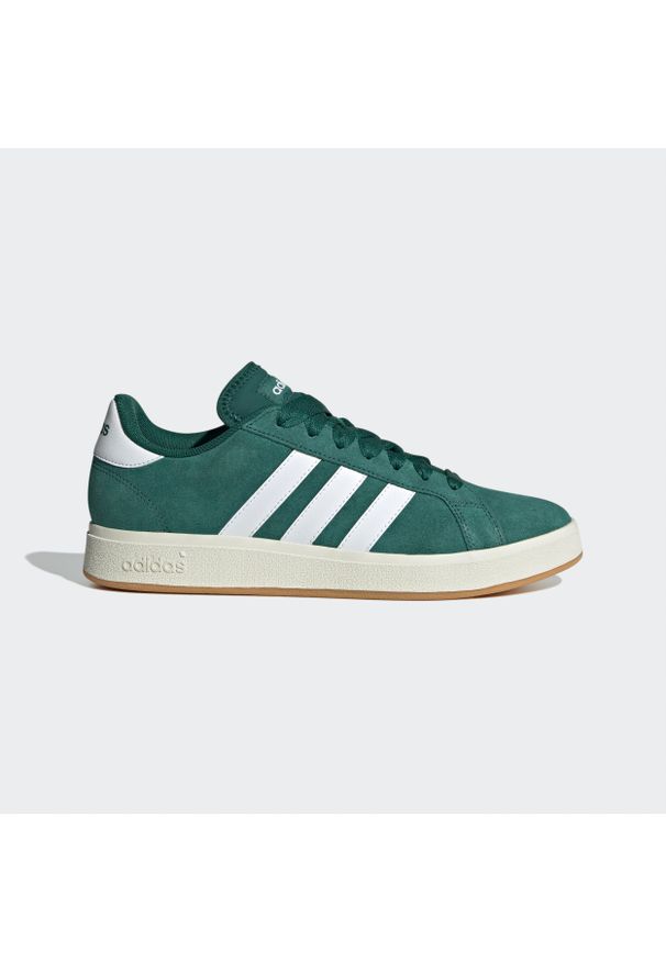 Adidas - Buty do chodzenia męskie ADIDAS Grand Court Base 00s. Kolor: zielony. Materiał: guma, kauczuk, syntetyk. Szerokość cholewki: normalna. Sport: turystyka piesza