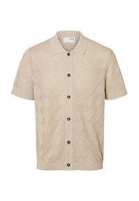 Selected Homme Koszula 16097564 Beżowy Regular Fit. Kolor: beżowy. Materiał: bawełna #4