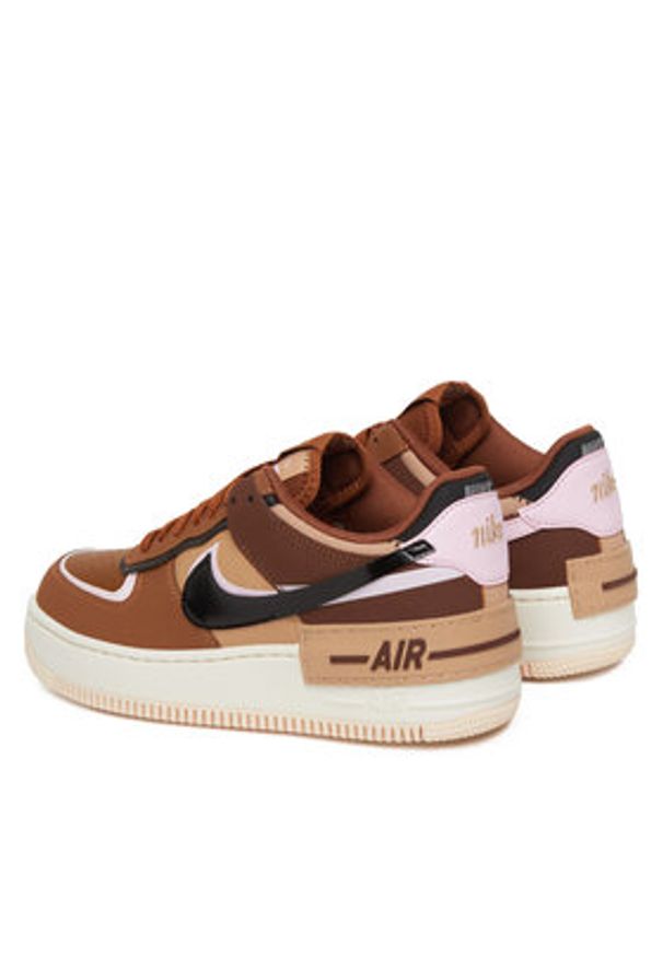 Nike Sneakersy Af1 Shadow DZ1847 200 Brązowy. Kolor: brązowy. Materiał: skóra
