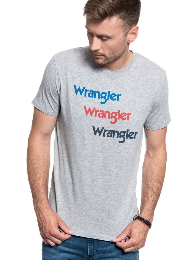 Wrangler - WRANGLER SS REPEAT TEE MID GREY MEL W7D7D3X37 112131768