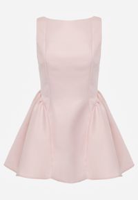 Renee - Różowa Rozkloszowana Sukienka o Eleganckim Kroju Podkreślającym Talię Aikamna. Kolor: różowy. Styl: elegancki #5