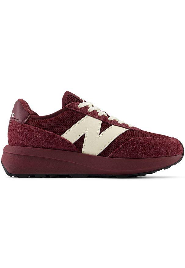 Buty unisex New Balance U370PA – bordowe. Kolor: czerwony. Materiał: skóra, zamsz. Szerokość cholewki: normalna. Sezon: lato