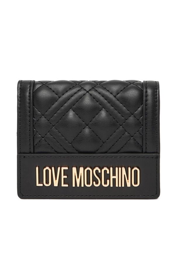 Love Moschino - LOVE MOSCHINO Mały Portfel Damski JC5601PP1NLA0000 Czarny. Kolor: czarny. Materiał: skóra