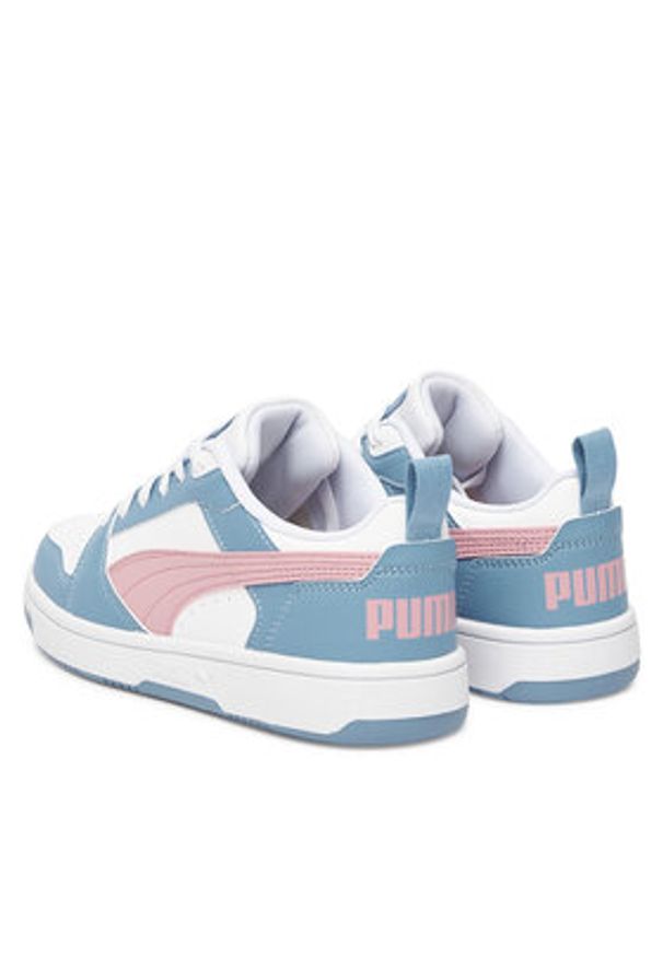 Puma Sneakersy Rebound V6 Lo Jr 393833 30 Biały. Kolor: biały. Materiał: skóra