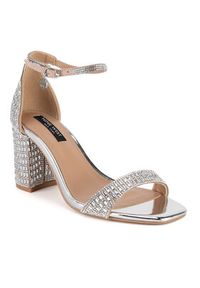Nine West Sandały WFA3032-1 Srebrny. Kolor: srebrny. Materiał: materiał #4