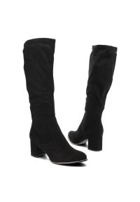 Czarne Kozaki Marco Tozzi Wygodne Eleganckie Buty Damskie. Kolor: czarny. Materiał: materiał. Styl: elegancki #6