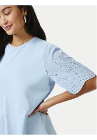 YAS T-Shirt Lex 26033890 Błękitny Regular Fit. Kolor: niebieski. Materiał: bawełna #6