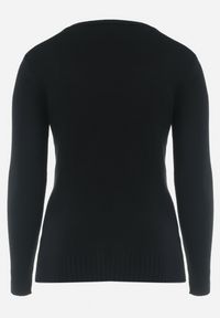 Born2be - Czarny Sweter z Przeszyciami Maialle. Kolor: czarny. Długość rękawa: długi rękaw. Długość: długie. Styl: klasyczny #6