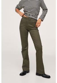 mango - Mango - Spodnie Catalina. Stan: podwyższony. Kolor: brązowy. Materiał: włókno #1
