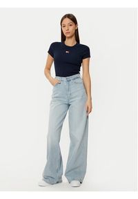 Tommy Jeans T-Shirt DW0DW20463 Granatowy Slim Fit. Kolor: niebieski. Materiał: bawełna #3