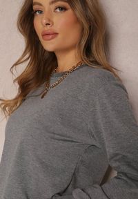 Renee - Ciemnoszara Bluza Sofaris. Kolor: szary. Materiał: bawełna, tkanina. Długość rękawa: długi rękaw. Długość: długie. Wzór: jednolity. Styl: klasyczny #5