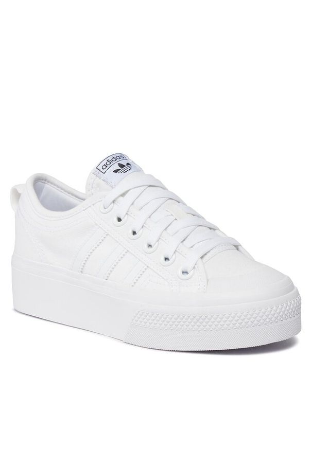 Adidas - Buty adidas. Kolor: biały. Obcas: na platformie
