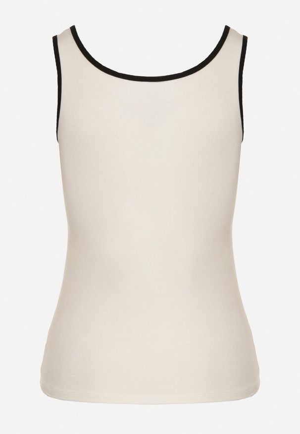 Born2be - Biały Wiskozowy Top Ozdobiony Nadrukiem Amovara. Okazja: na co dzień. Kolor: biały. Materiał: wiskoza. Wzór: nadruk, aplikacja. Styl: casual