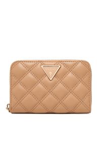 Guess Duży Portfel Damski Giully II Sgl SWQG96 73140 Beżowy. Kolor: beżowy. Materiał: skóra