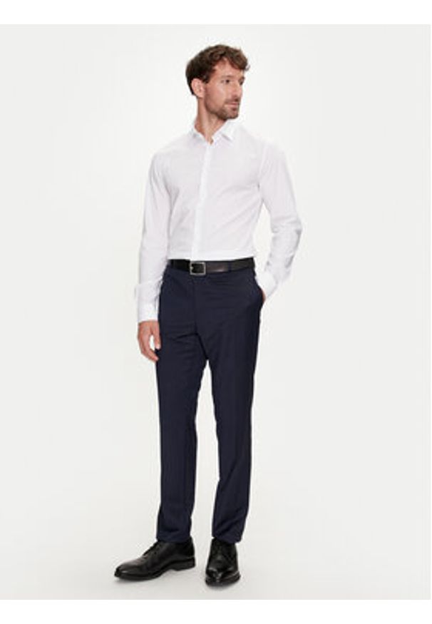Calvin Klein Koszula K10K113163 Biały Slim Fit. Kolor: biały. Materiał: bawełna