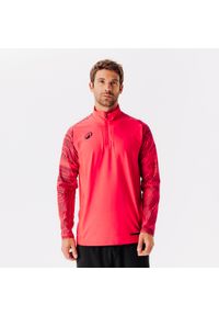 KIPSTA - Bluza piłkarska dla dzieci Kipsta Viralto Wavy Club na krótki suwak. Kolor: czerwony, wielokolorowy, różowy. Materiał: poliester, materiał. Długość: krótkie. Sport: piłka nożna