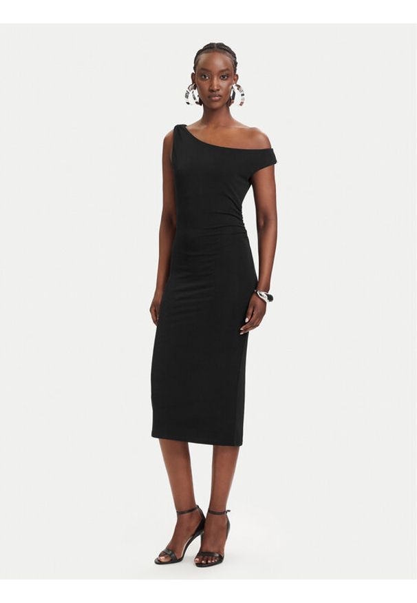 Patrizia Pepe Sukienka koktajlowa 2A3040/J333-K103 Czarny Regular Fit. Kolor: czarny. Materiał: syntetyk. Styl: wizytowy
