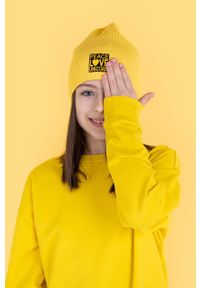 Broel czapka dziecięca Cher kolor żółty. Kolor: żółty