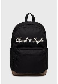 Converse plecak kolor czarny duży z nadrukiem. Kolor: czarny. Wzór: nadruk #1