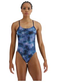 TYR - Strój Kąpielowy Tyr Starhex Cutout Fit – Blue Ice – Rozmiar 38. Kolor: niebieski