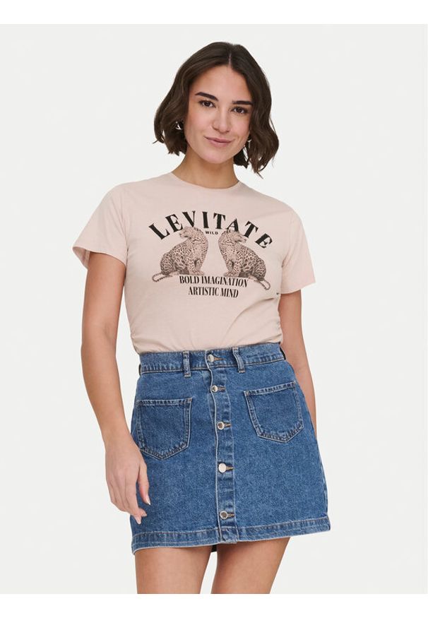 only - ONLY T-Shirt Lucy 15346760 Różowy Regular Fit. Kolor: różowy. Materiał: bawełna