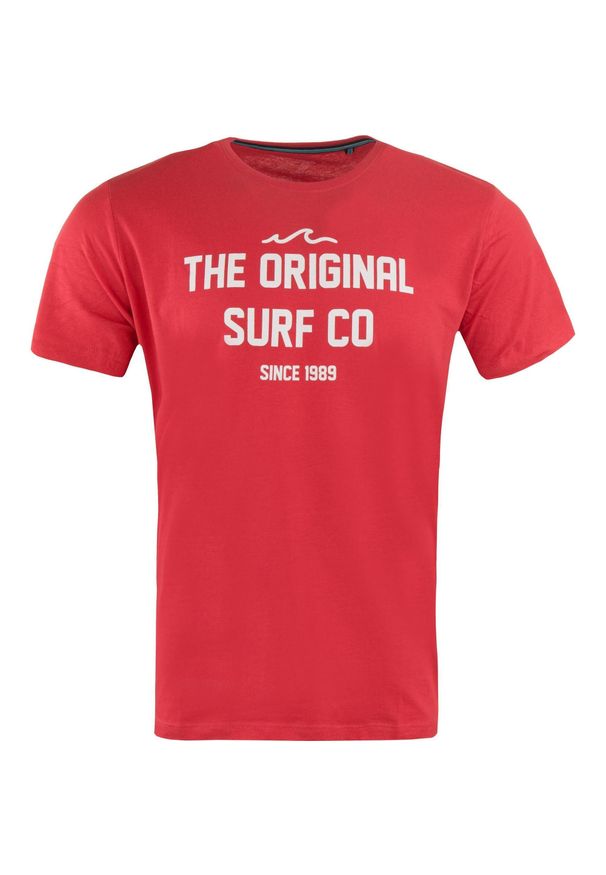 WE THE PEOPLE - Męska koszulka Baltazar Red M - Styl i komfort w jednym. Typ kołnierza: polo. Kolor: czerwony. Materiał: bawełna. Wzór: nadruk