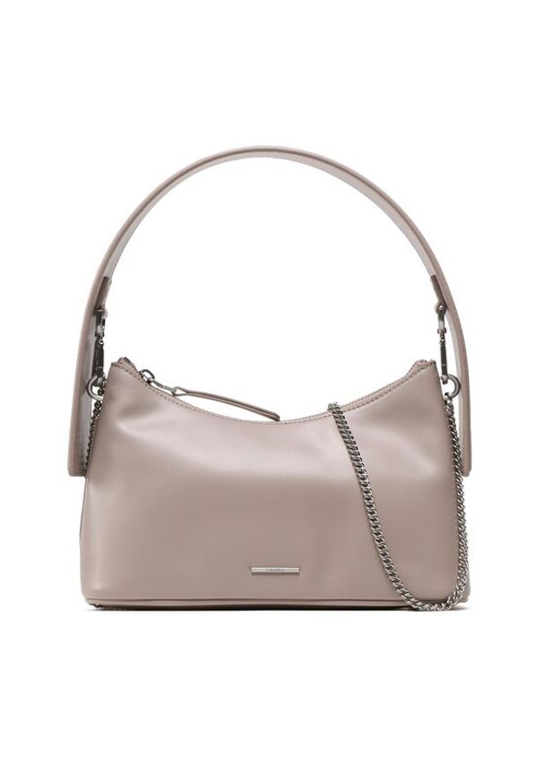 Calvin Klein Torebka Ck Natural Mini Bag K60K611023 Szary. Kolor: szary. Materiał: skórzane