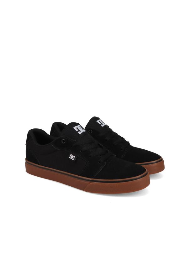 DC Shoes - Skórzane buty dla Mężczyzn ANVIL Czarny. Kolor: brązowy, zielony, wielokolorowy. Materiał: syntetyk, skóra, materiał. Szerokość cholewki: normalna