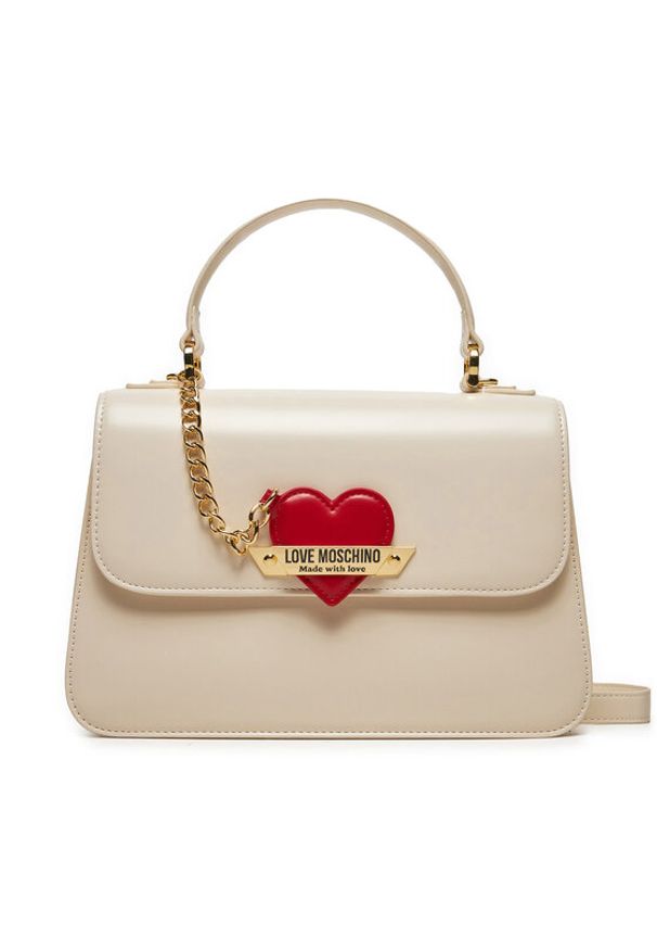 Love Moschino - LOVE MOSCHINO Torebka JC4138PP1LLM1110 Écru. Materiał: skórzane