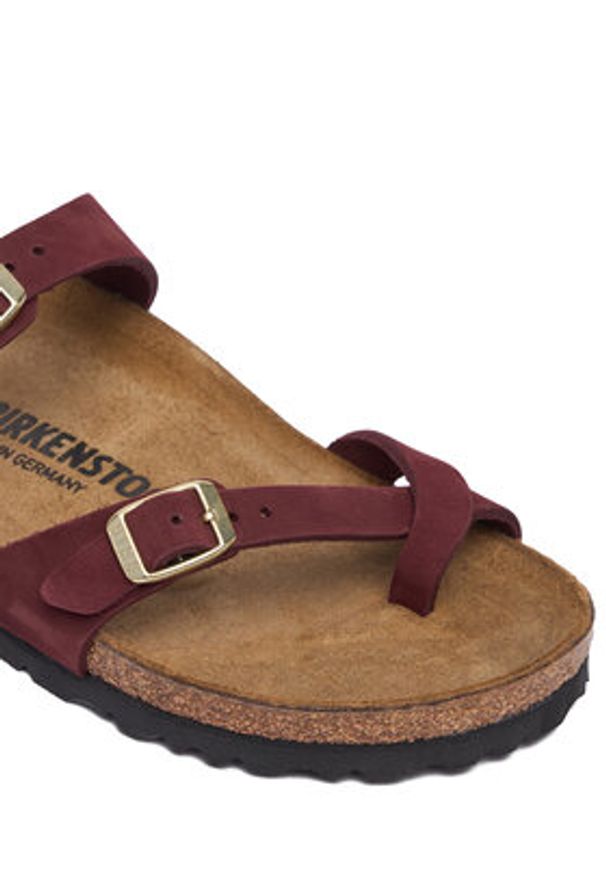 Birkenstock Japonki Mayari 1032984 Bordowy. Kolor: czerwony. Materiał: nubuk, skóra