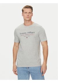 TOMMY HILFIGER - Tommy Hilfiger T-Shirt Center Stack MW0MW38621 Szary Regular Fit. Kolor: szary. Materiał: bawełna