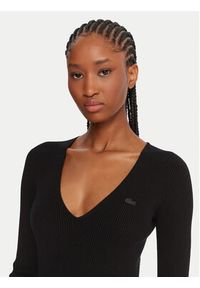 Lacoste Sukienka dzianinowa EF4175 Czarny Slim Fit. Kolor: czarny. Materiał: syntetyk #2