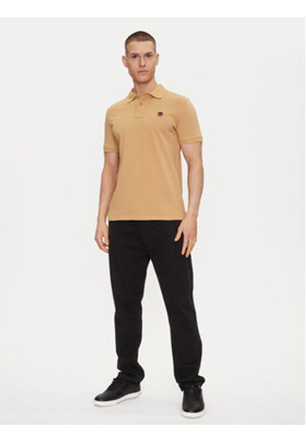 Timberland Polo TB0A6VDP Beżowy Regular Fit. Typ kołnierza: polo. Kolor: beżowy. Materiał: bawełna