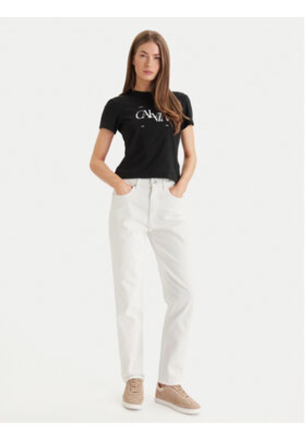 Calvin Klein Jeans T-Shirt Seasonal LV047F808G Czarny Slim Fit. Kolor: czarny. Materiał: bawełna