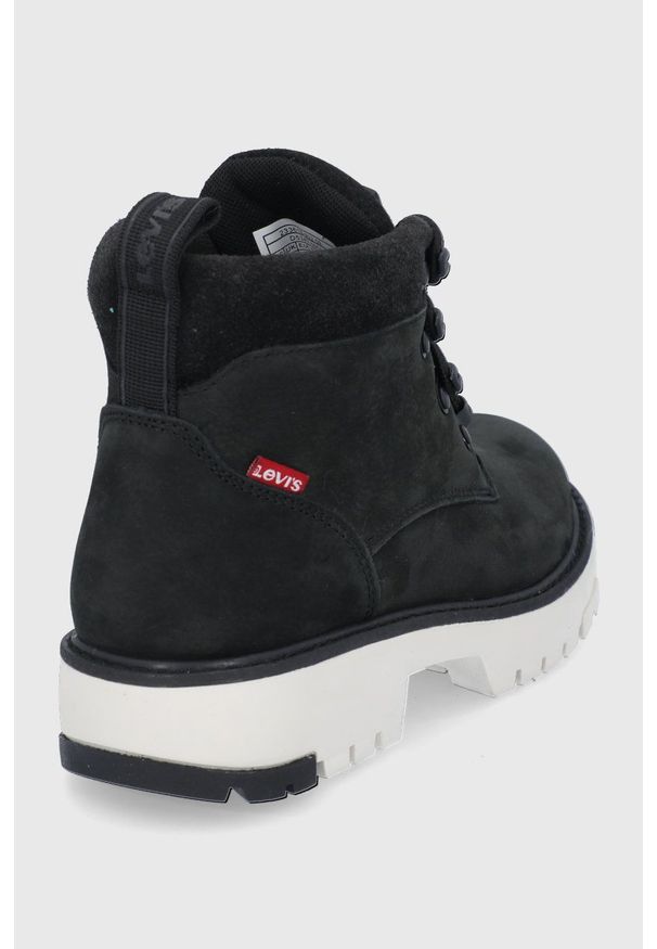Levi's® - Levi's - Workery skórzane. Okazja: na spotkanie biznesowe. Nosek buta: okrągły. Zapięcie: sznurówki. Kolor: czarny. Materiał: skóra. Styl: biznesowy