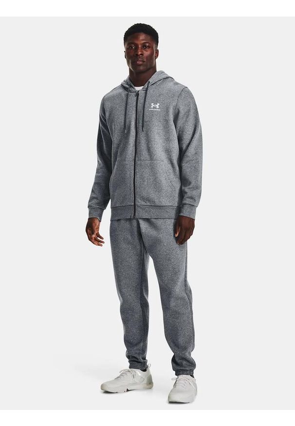 Bluza fitness męska Under Armour Essential Fleece Full Zip Hood. Typ kołnierza: kaptur. Kolor: szary. Sport: fitness