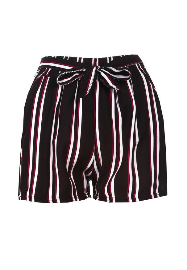 Born2be - Czarno-Fuksjowe Szorty Pereilodia. Kolor: czarny. Materiał: tkanina, materiał. Długość: krótkie