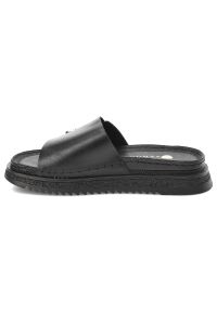 Czarne Klapki Armodo Modne Wsuwane Obuwie Damskie. Okazja: na co dzień. Kolor: czarny. Materiał: materiał. Wzór: aplikacja. Sezon: lato. Styl: klasyczny, casual, elegancki