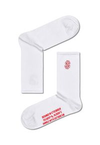 Happy-Socks - Happy Socks Skarpety wysokie unisex ATDSI14-1000 Biały. Kolor: biały. Materiał: materiał, bawełna