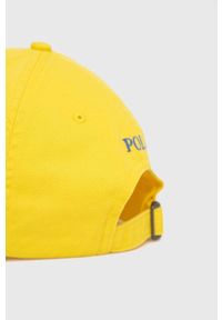 Polo Ralph Lauren czapka z daszkiem bawełniana kolor żółty z aplikacją. Kolor: żółty. Materiał: bawełna. Wzór: aplikacja #3