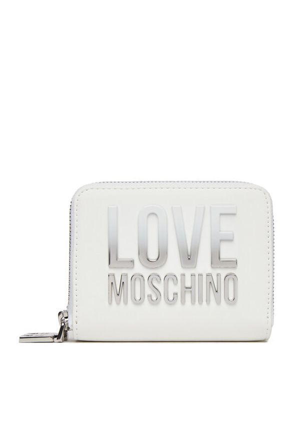 Love Moschino - LOVE MOSCHINO Duży Portfel Damski JC5726PP0MKD0100 Biały. Kolor: biały. Materiał: skóra