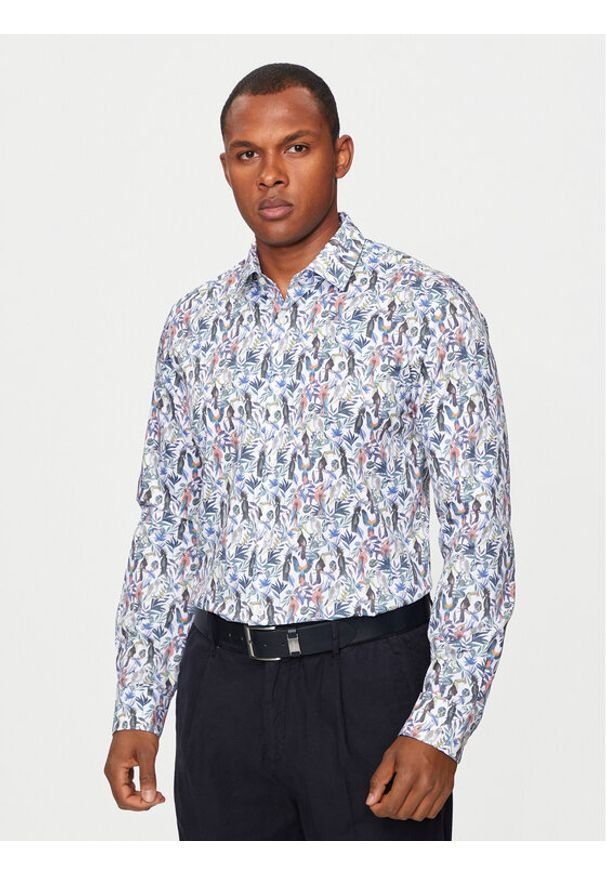 JOOP! Koszula 200Pitty 30041410 Beżowy Slim Fit. Kolor: beżowy. Materiał: bawełna